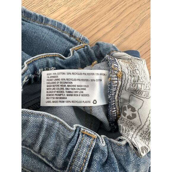 Cat and Jack Girls Light Wash Super Stretch Skinny Sequin Distressed Jeans 12M - Picture 11 of 11